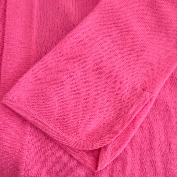 CLAUDIA NICHOLE Cashmere Barbie Pink Open Front Cardigan - Picture 8 of 13